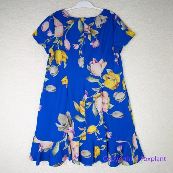 New! Adrianna Papell Women's Tulip Printed Flounce Dress, plus size 16W - Picture 11 of 16